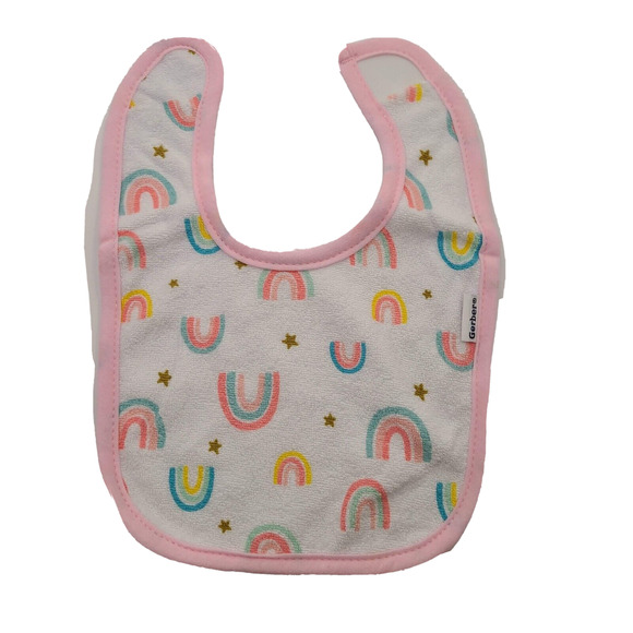 Gerber Baby Girl Terry Bib's 3 Pack - Picture 7 of 9